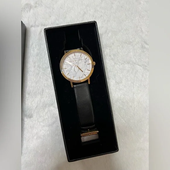 Accessories | Christian Paul Marble Black Leather Watch 